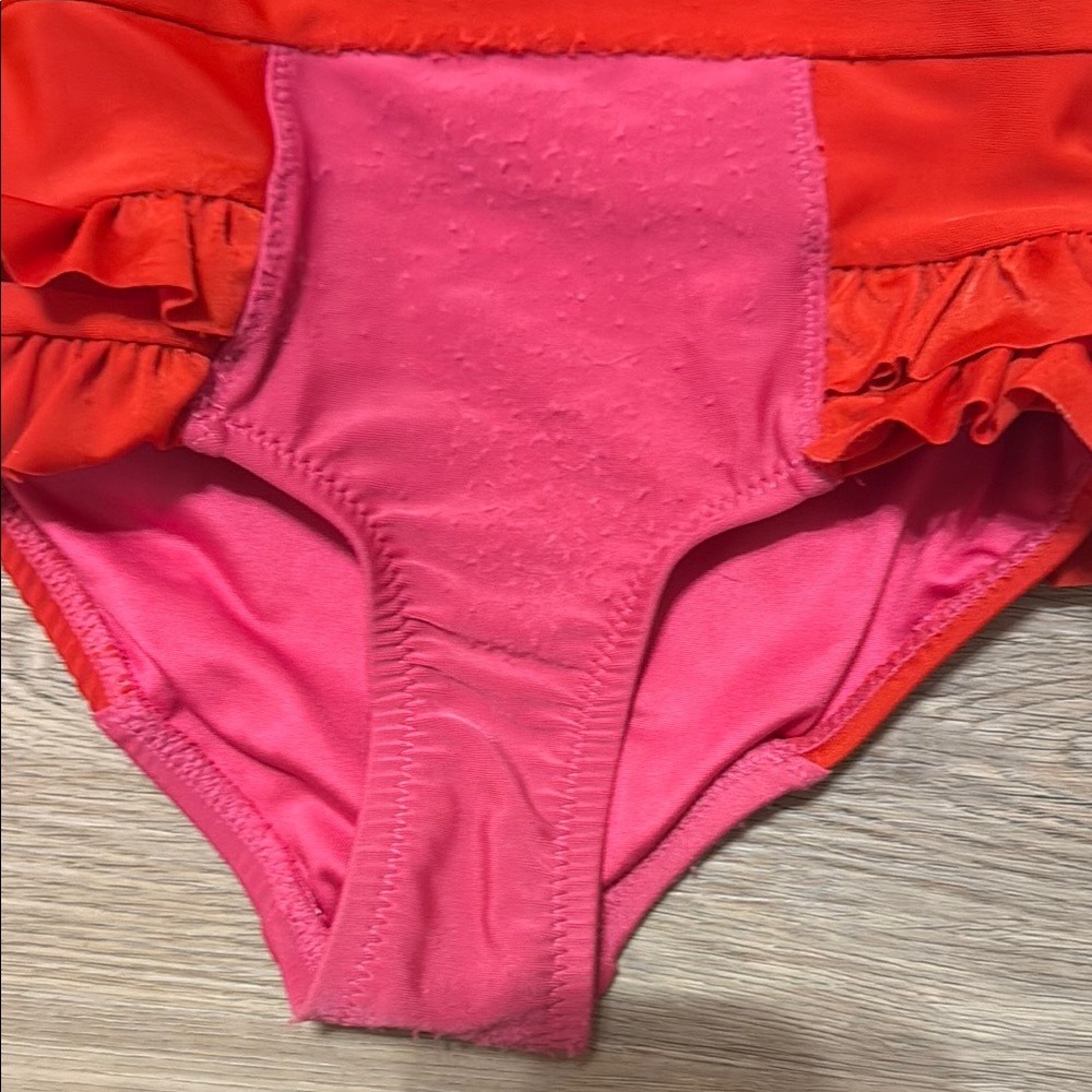 Mia Joy Kids Zipper Swim One Piece - Red and Pink Ruffle Details - Picture 3 of 9